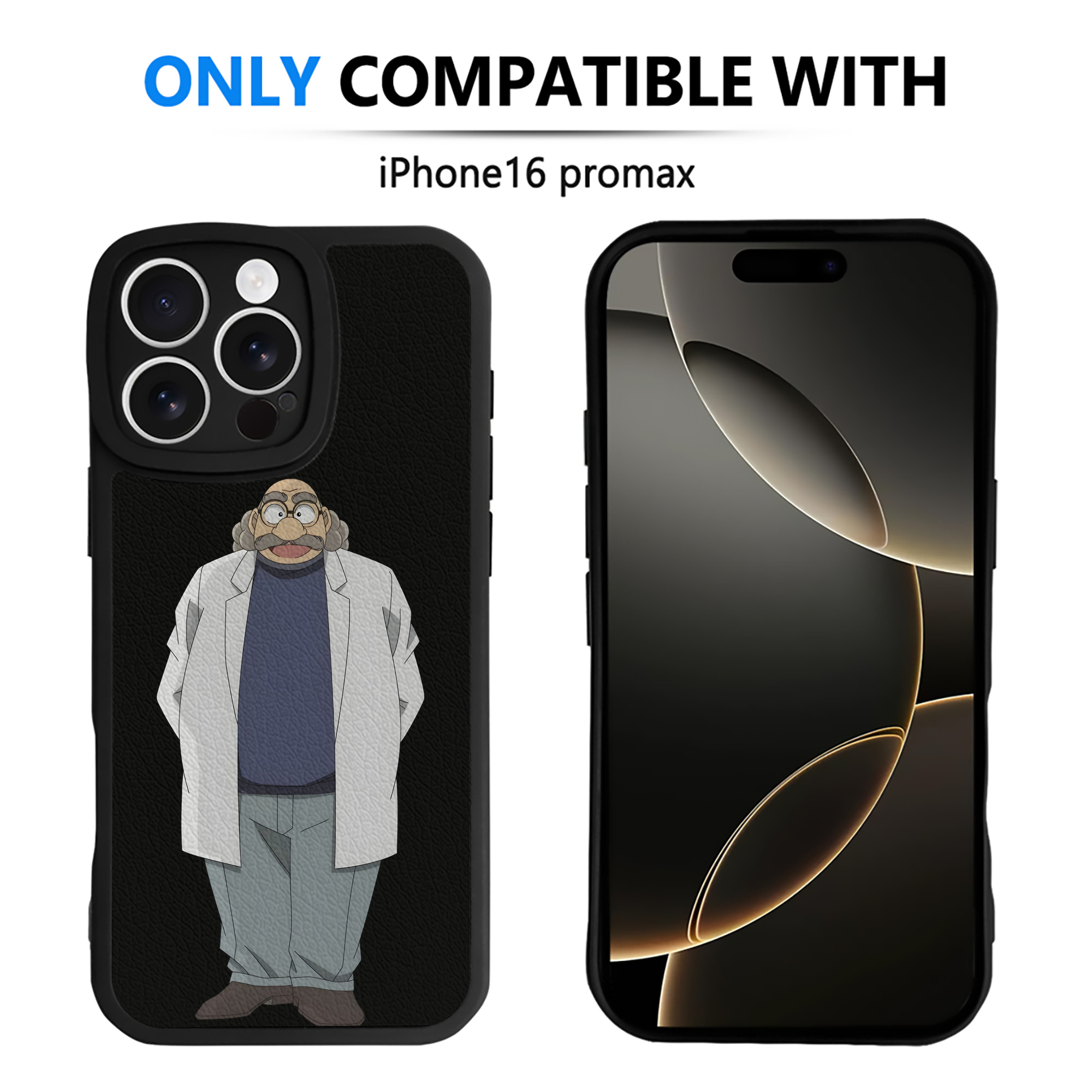 （画像用） 名探偵コナン あがさ ひろし Detective Conan Agasa Hiroshi 【iPhone 16シリーズ対応】シリコンスマホケース（レザー調） 材質：シリコン